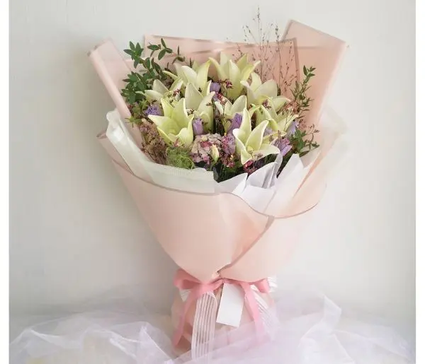 Serene Bloom Lily & Wildflower Bouquet